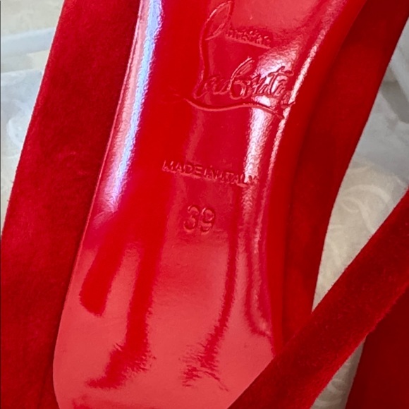 Christian Louboutin Kate max 100mm red loubi suede stiletto sz 39 - Picture 8 of 12